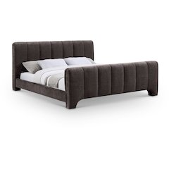 Camila Brown Chenille Fabric Queen Bed