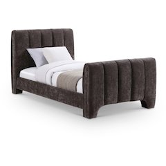 Camila Brown Chenille Fabric Twin Bed
