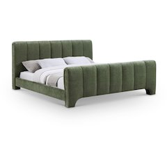 Camila Green Chenille Fabric Full Bed