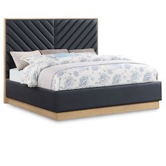 Casa Black Vegan Leather Queen Bed