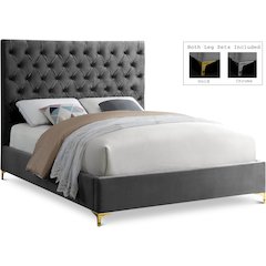 Cruz Grey Velvet Full Bed