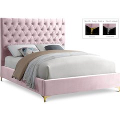 Cruz Pink Velvet King Bed