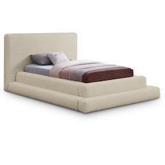 Dane Beige Teddy Fabric Twin Bed