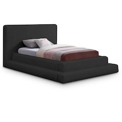 Dane Black Teddy Fabric Twin Bed