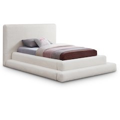 Dane Cream Teddy Fabric Twin Bed