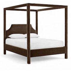 Dawson Brown Velvet Upholstered Queen Bed