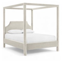 Dawson Cream Velvet Upholstered Full Bed