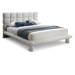 Deco Cream Boucle Fabric King Bed