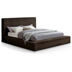 Dexter Brown Corduroy Fabric King Bed