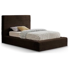 Dexter Brown Corduroy Fabric Twin Bed