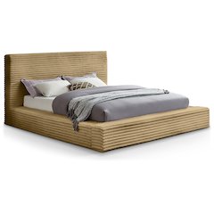 Dexter Camel Corduroy Fabric Queen Bed