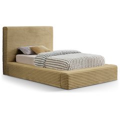 Dexter Camel Corduroy Fabric Twin Bed