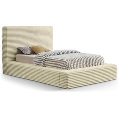 Dexter Cream Corduroy Fabric Twin Bed
