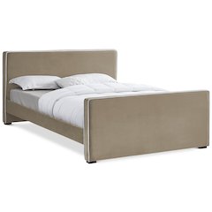 Dillard Beige Velvet Queen Bed