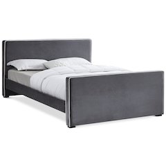 Dillard Grey Velvet King Bed