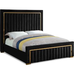 Dolce Black Velvet King Bed