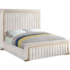 Dolce Cream Velvet Queen Bed