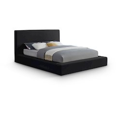 Dorian Black Velvet King Bed