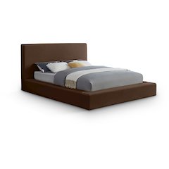 Dorian Brown Velvet Queen Bed