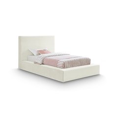 Dorian Cream Velvet Twin Bed