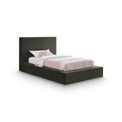 Dorian Green Velvet Twin Bed