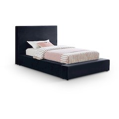 Dorian Navy Velvet Twin Bed