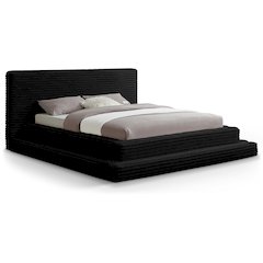 Drew Black Corduroy Fabric Full Bed