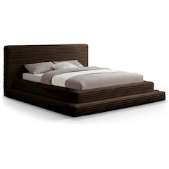 Drew Brown Corduroy Fabric Queen Bed