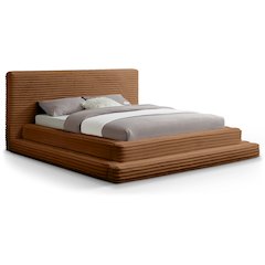 Drew Saddle Corduroy Fabric King Bed