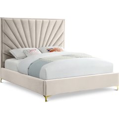Eclipse Cream Velvet Queen Bed