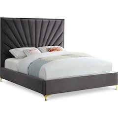 Eclipse Grey Velvet Full Bed