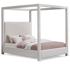 Eden Cream Boucle Fabric Queen Bed