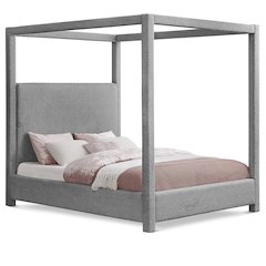 Eden Grey Boucle Fabric Queen Bed