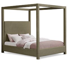 Eden Olive Boucle Fabric Queen Bed