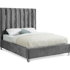 Enzo Grey Velvet King Bed