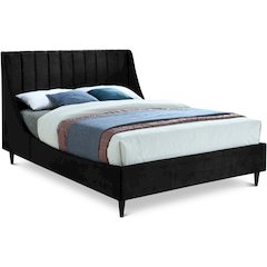 Eva Black Velvet Full Bed