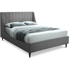 Eva Grey Velvet Full Bed
