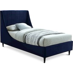 Eva Navy Velvet Twin Bed