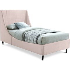 Eva Pink Velvet Twin Bed