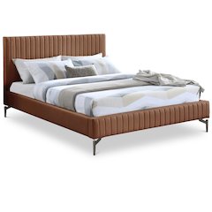 Gallo Cognac Vegan Leather Queen Bed