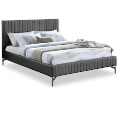 Gallo Dark Grey Vegan Leather King Bed