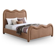 Gavin Cognac Chenille Fabric King Bed
