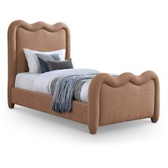 Gavin Cognac Chenille Fabric Twin Bed
