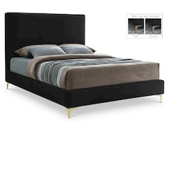 Geri Black Velvet Queen Bed
