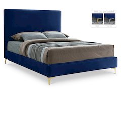 Geri Navy Velvet King Bed