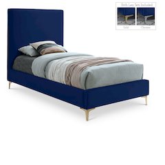 Geri Navy Velvet Twin Bed