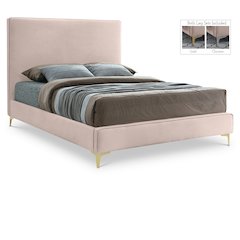 Geri Pink Velvet Full Bed