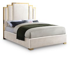 Hugo Cream Velvet King Bed