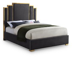 Hugo Grey Velvet King Bed