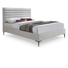 Hunter Cream Linen Textured Queen Bed